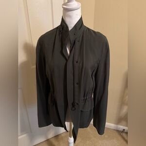 Akris Punto Olive Green Utility Jacket – Minimalist Designer Outerwear